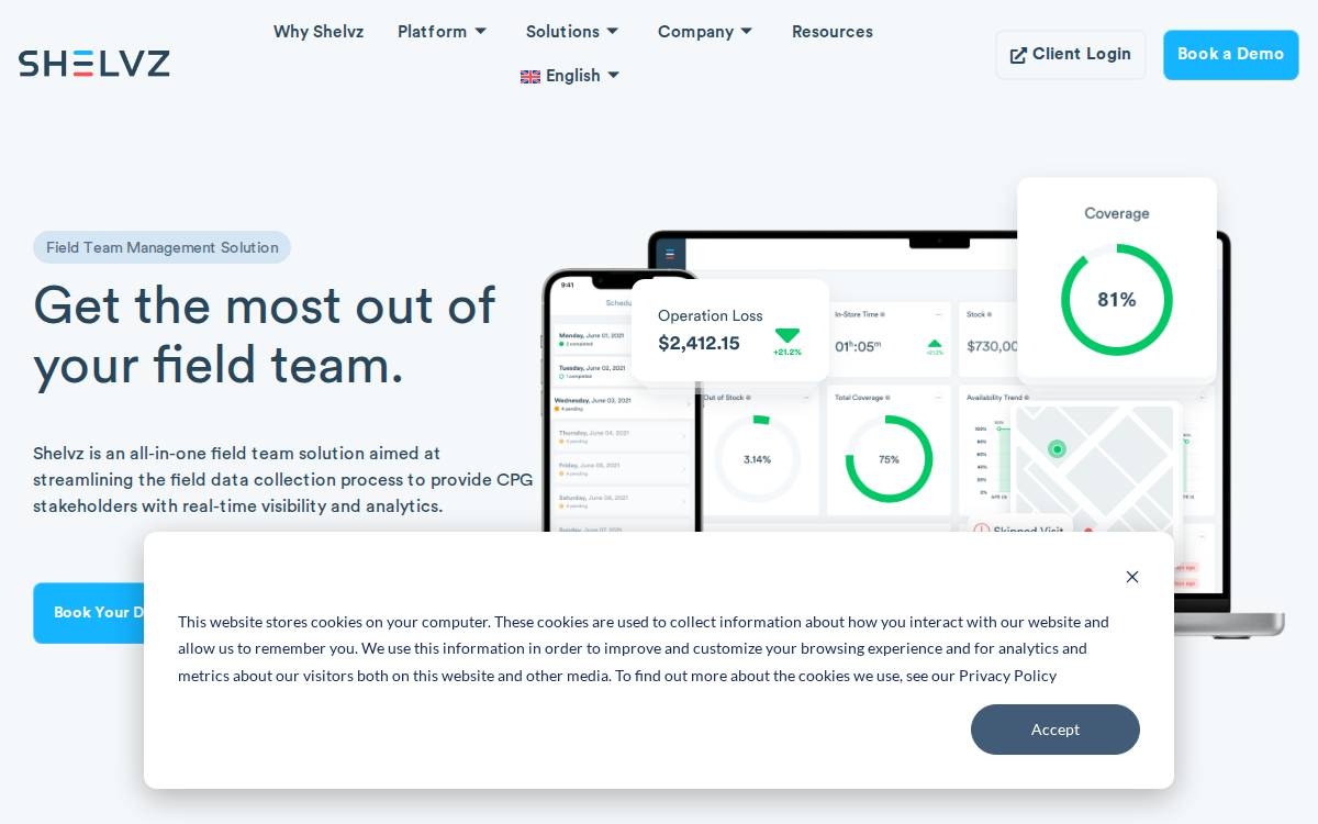 Shelvz website preview