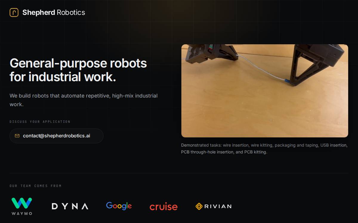 Shepherd Robotics website preview