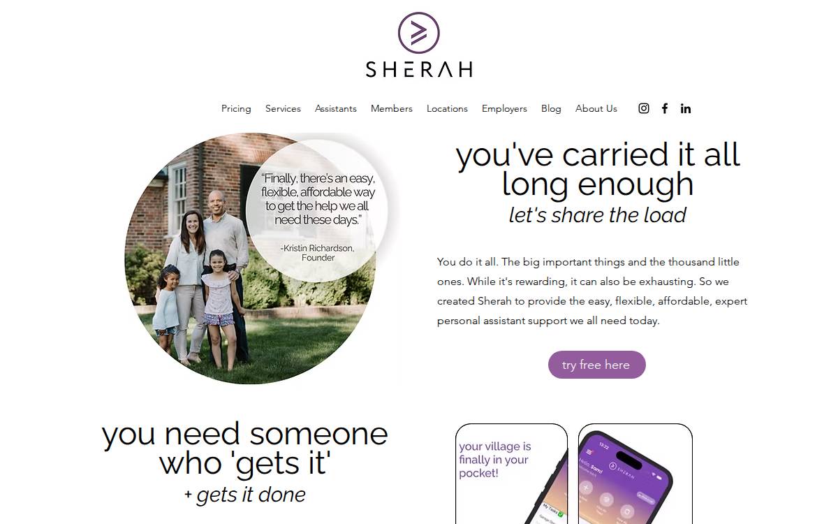 Sherah website preview
