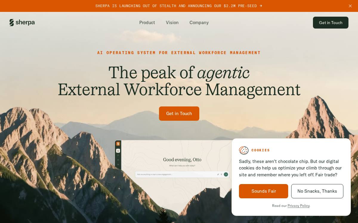 Sherpahq website preview