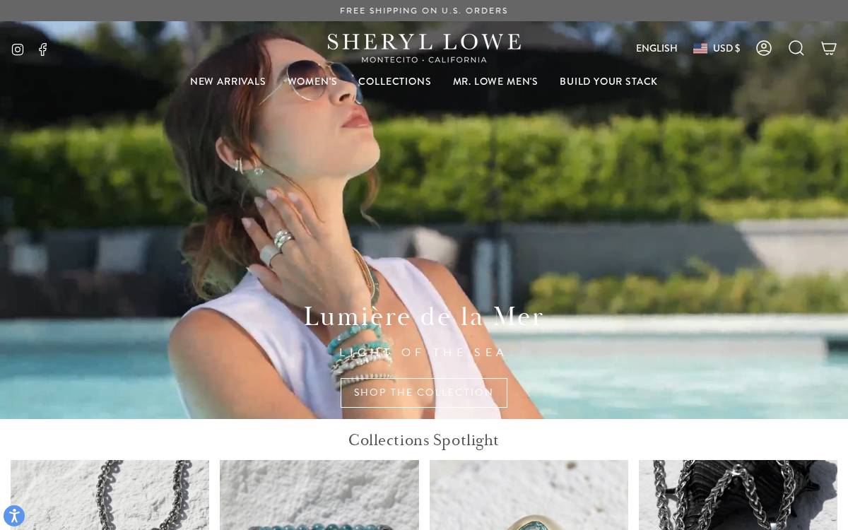 Sheryl Lowe Jewelry website preview