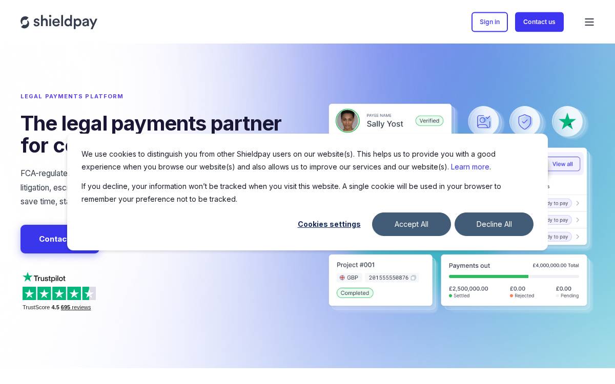 Shieldpay website preview