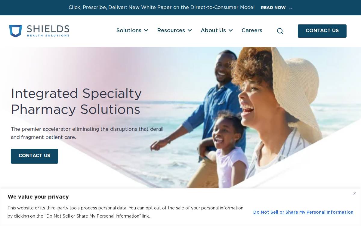 Shields Health Solutions website preview
