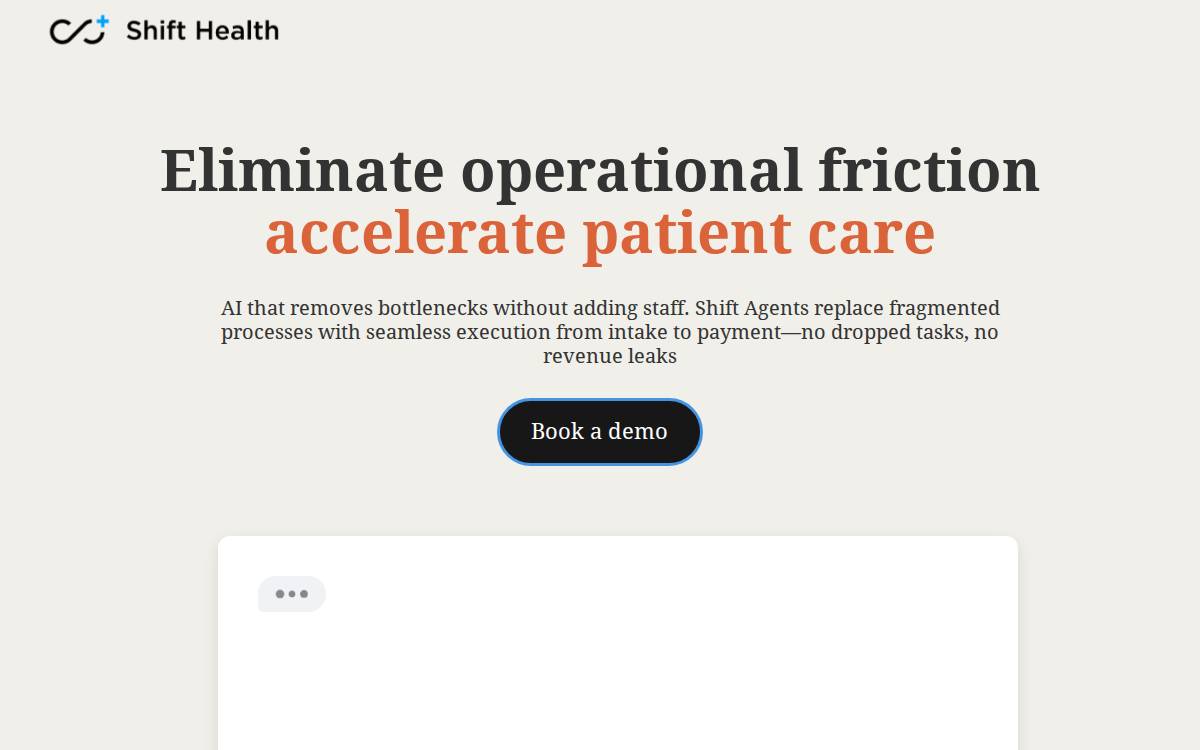 Shift Health website preview
