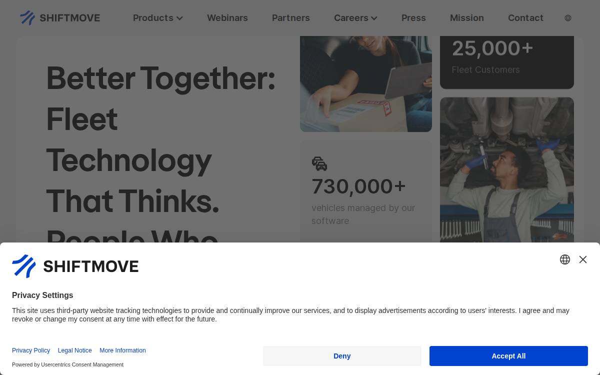 Shiftmove website preview
