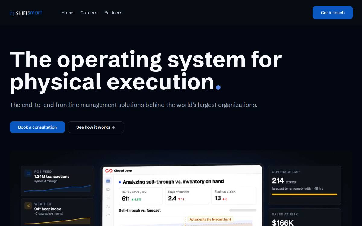 Shiftsmart website preview
