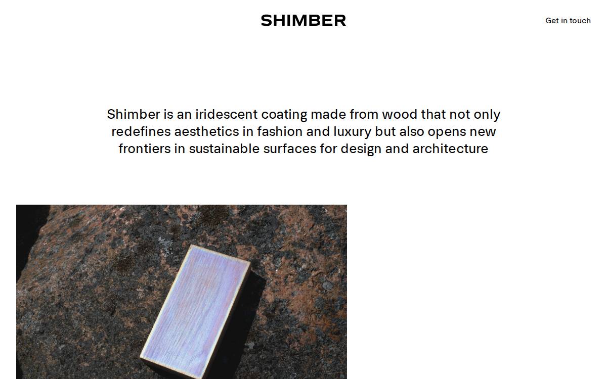 Shimber website preview