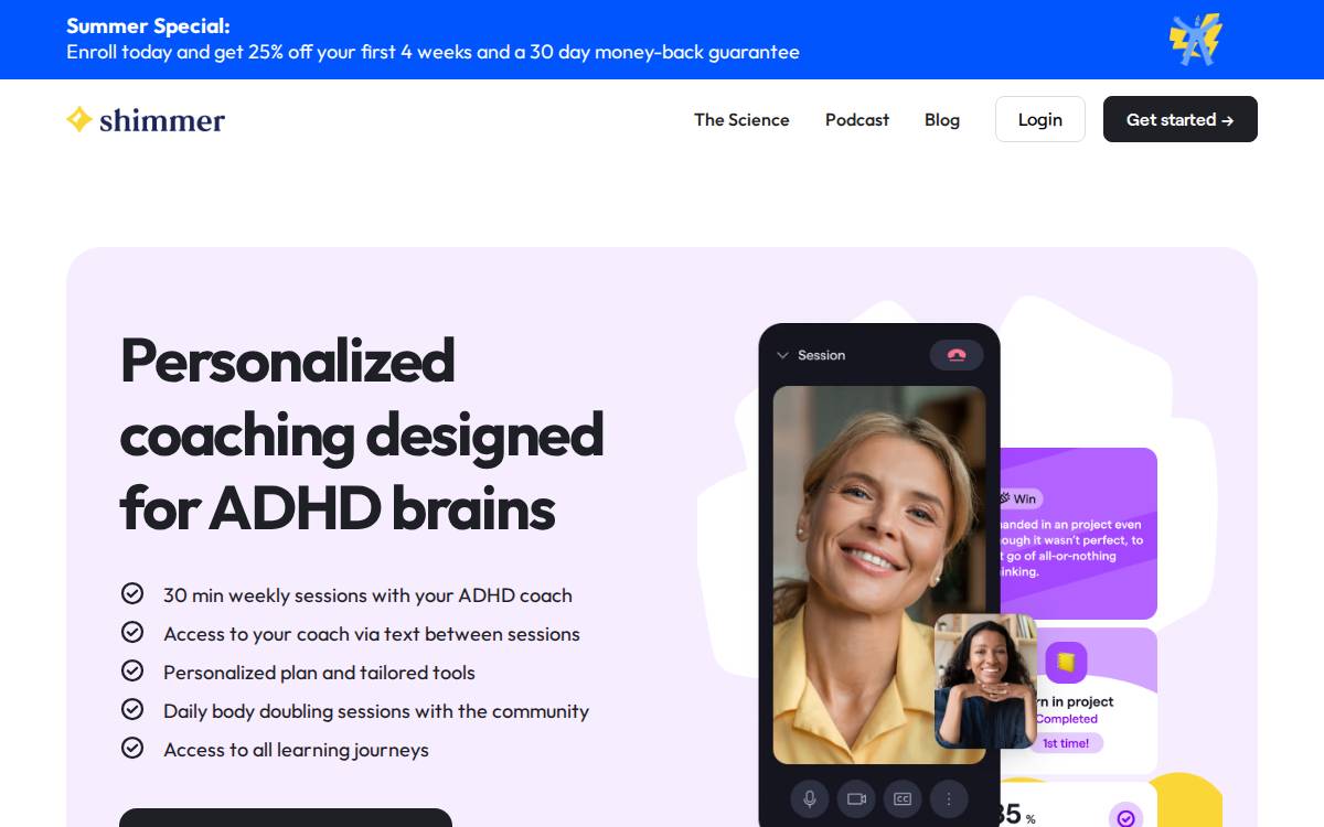 Shimmer website preview