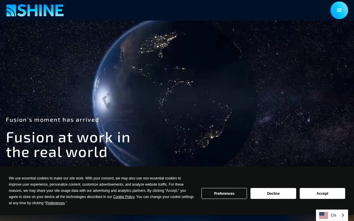 SHINE Medical Technologies website preview