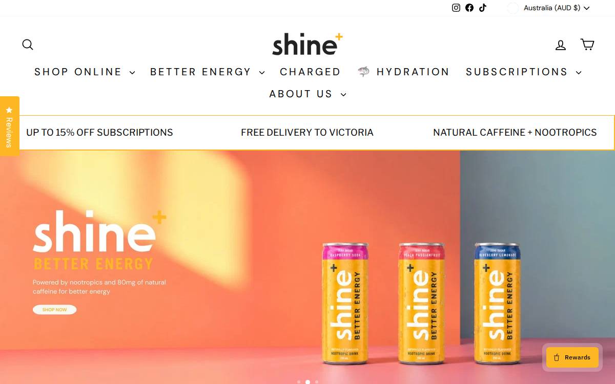 Shinedrink website preview