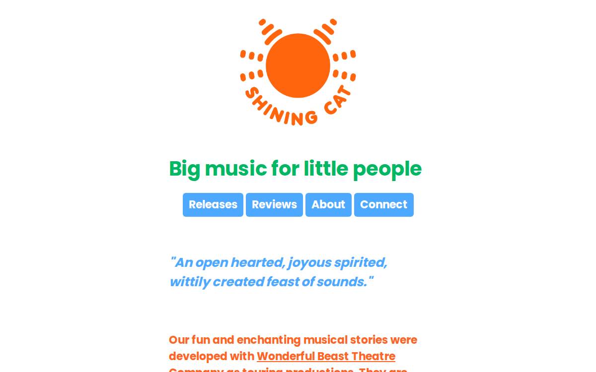 Shining Cat website preview