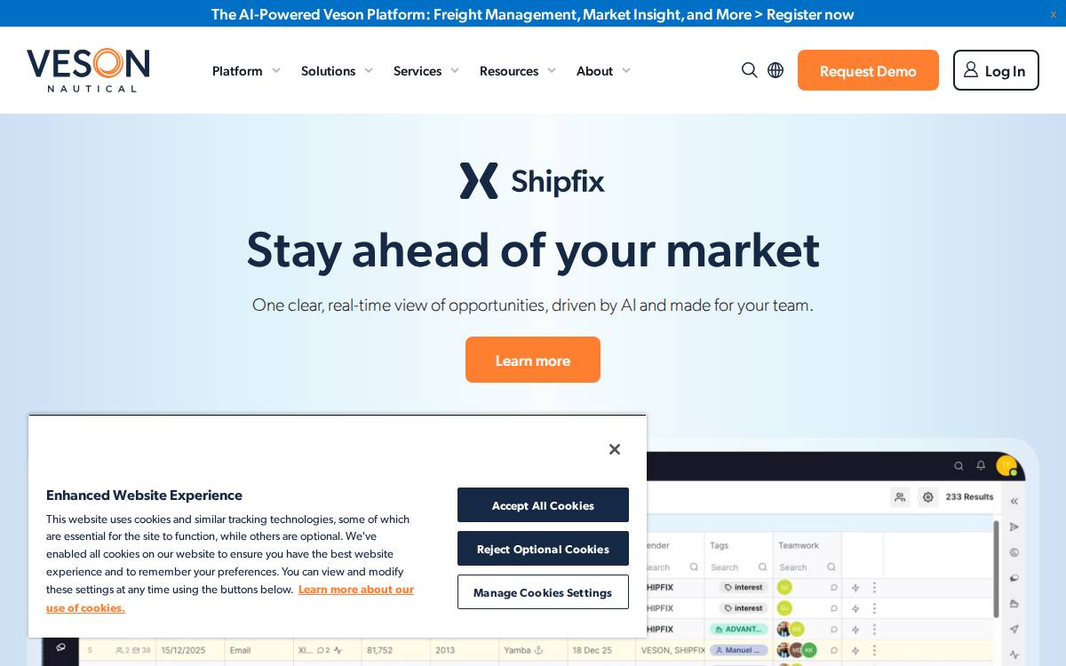 Shipfix website preview