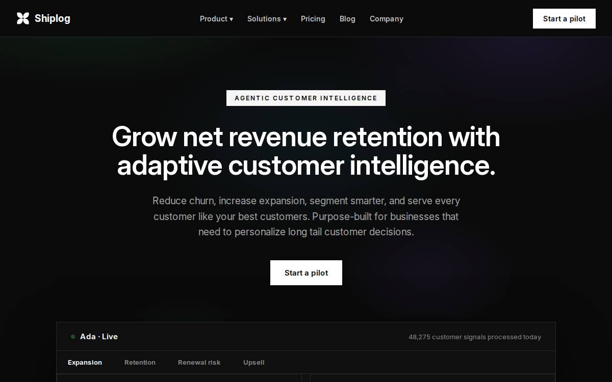 Shiplog website preview