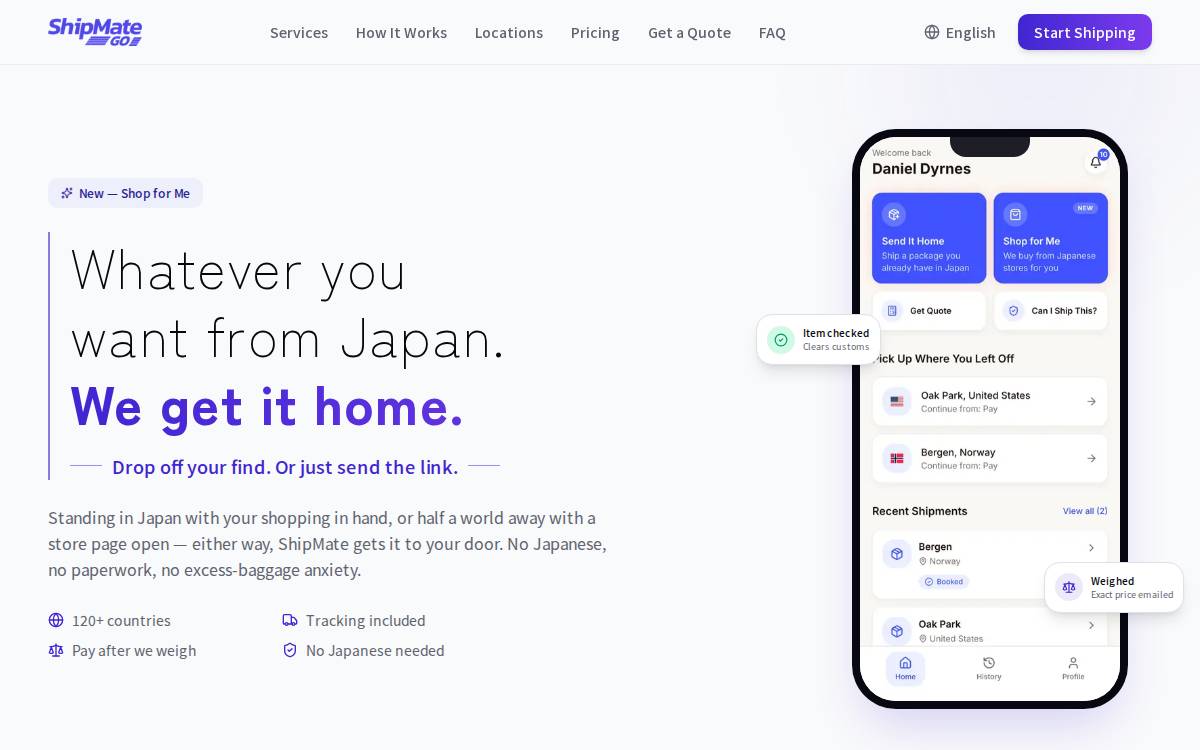 ShipMate website preview