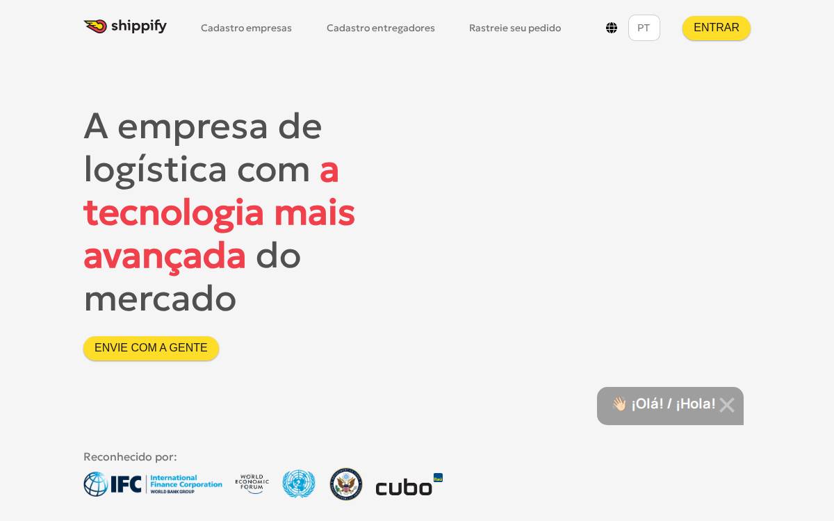 Shippify website preview