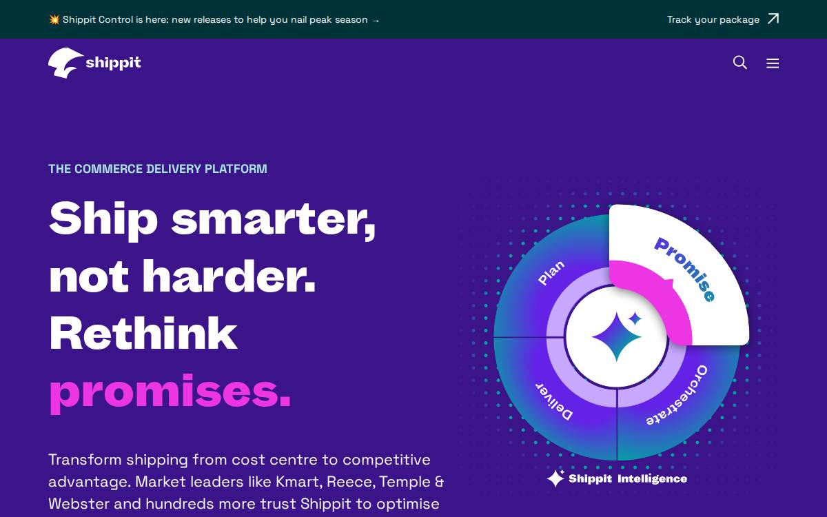 Shippit website preview