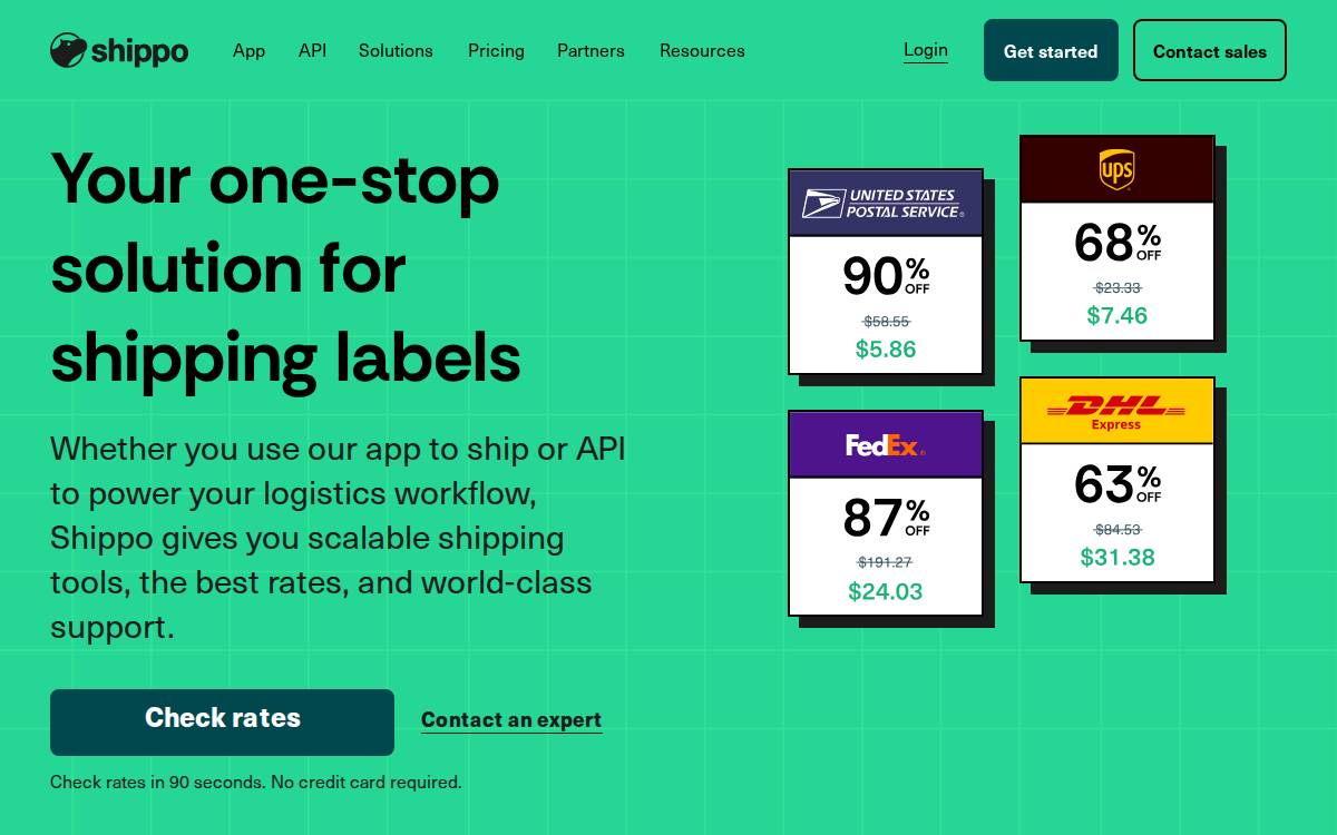 Shippo website preview