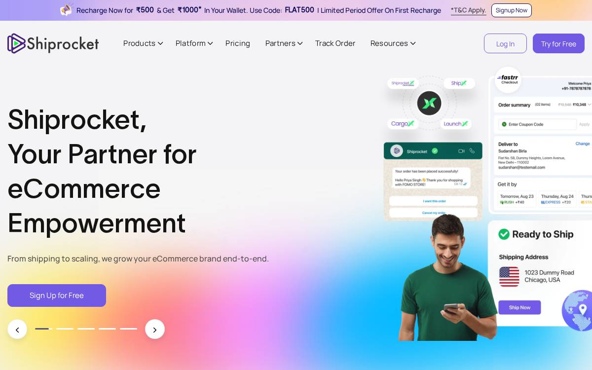 Shiprocket website preview