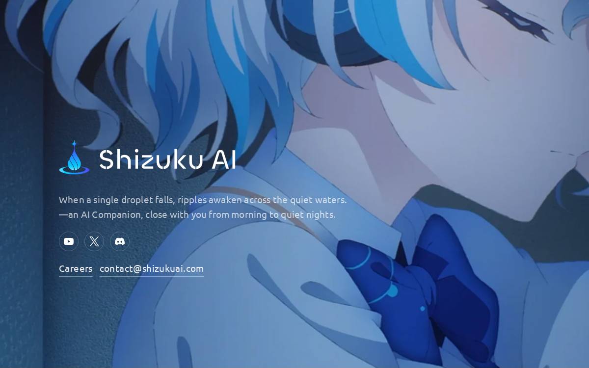 Shizuku AI website preview