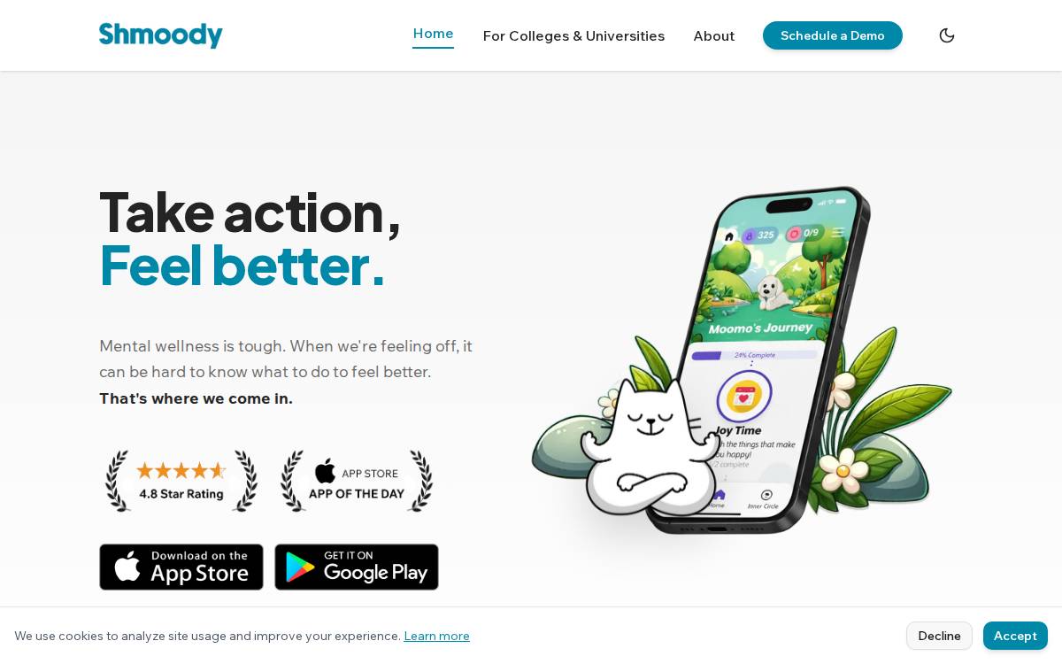 Shmoodyapp website preview