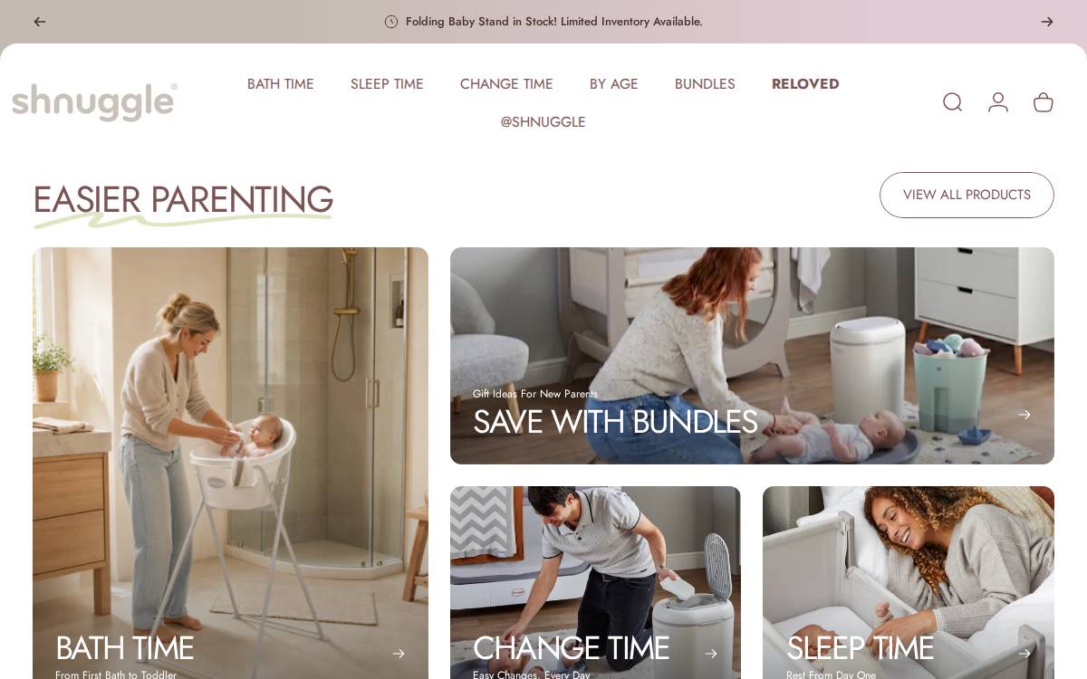 shnuggle website preview