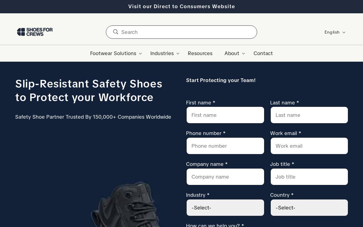 Shoes For Crews Inc website preview