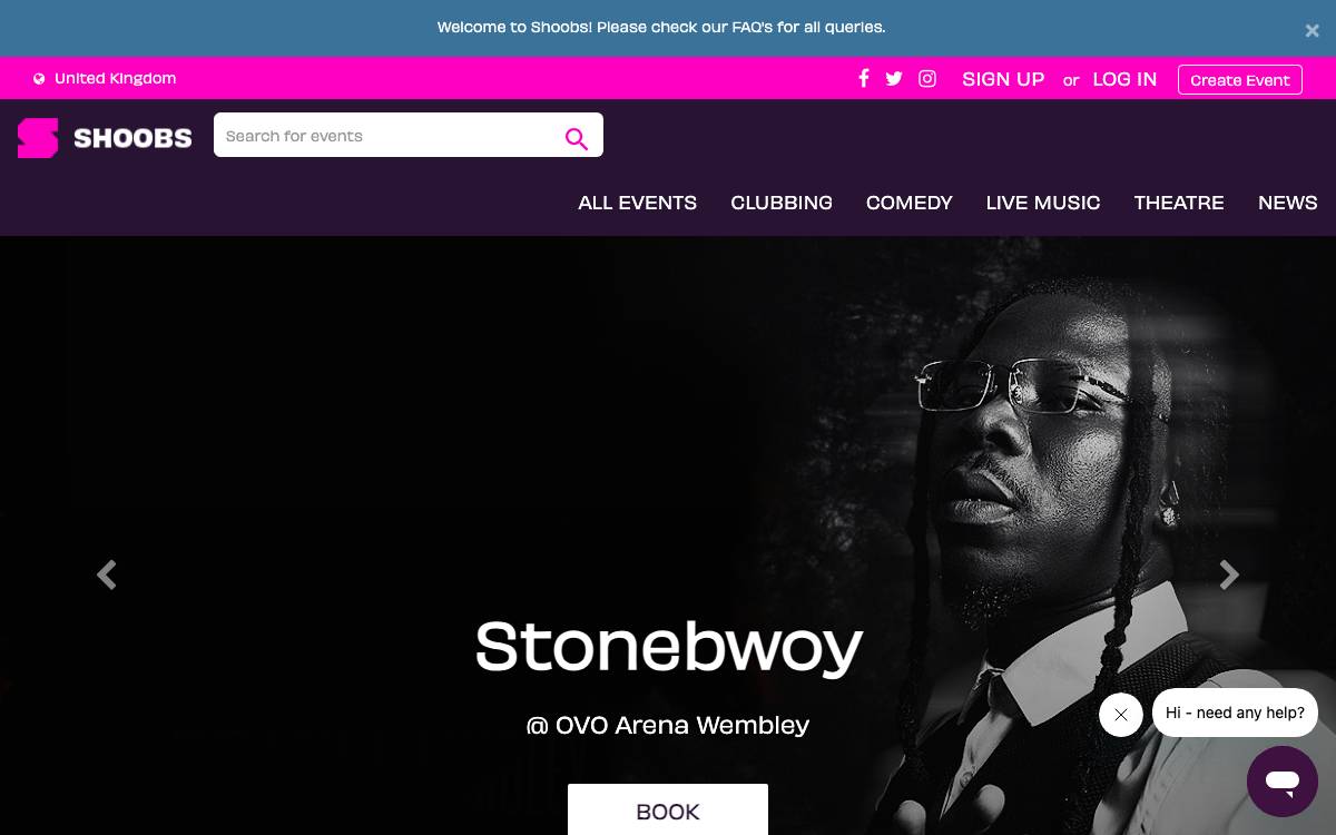 Shoobs website preview