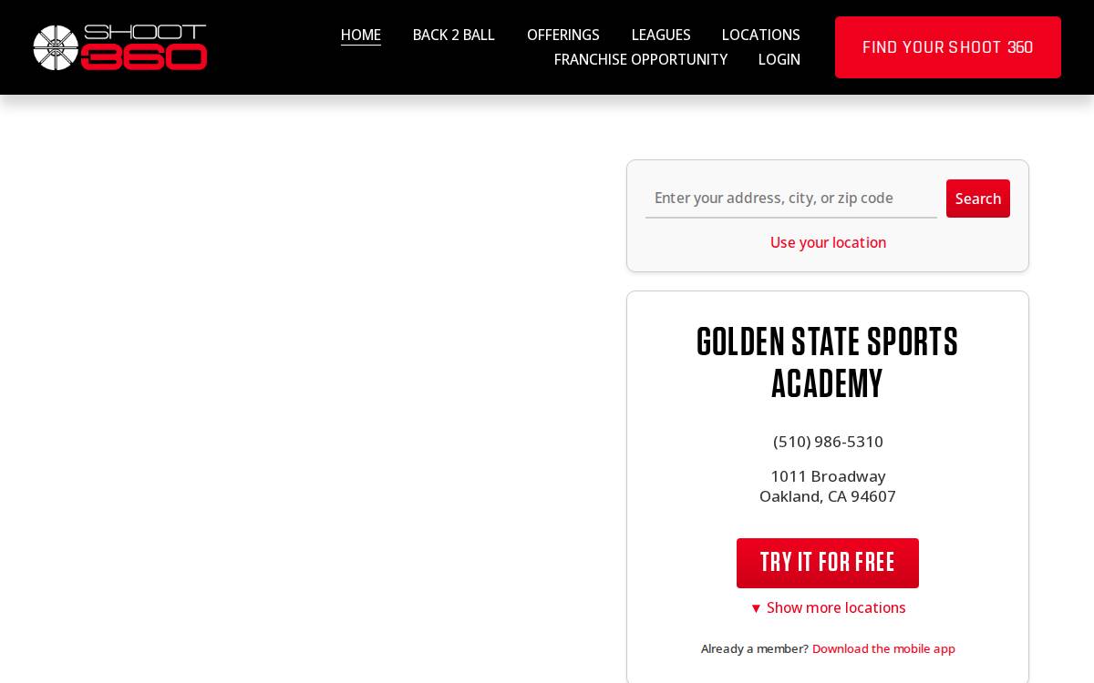 Shoot 360 website preview