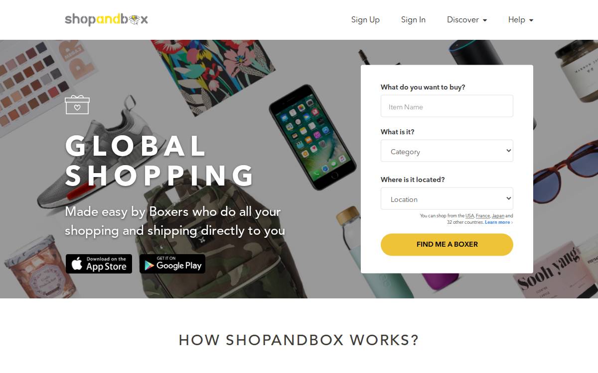 Shopandbox website preview