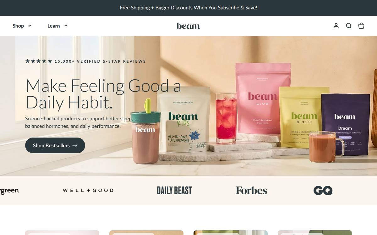 Shopbeam website preview