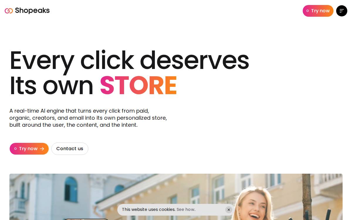 Shopeaks website preview