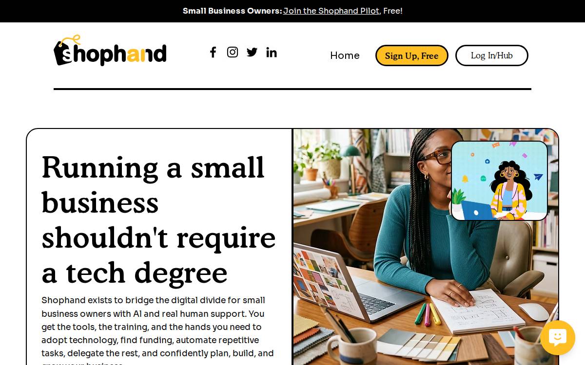 Shophand website preview