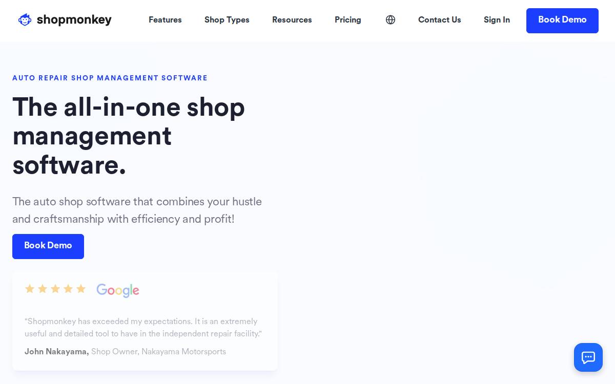 Shopmonkey website preview
