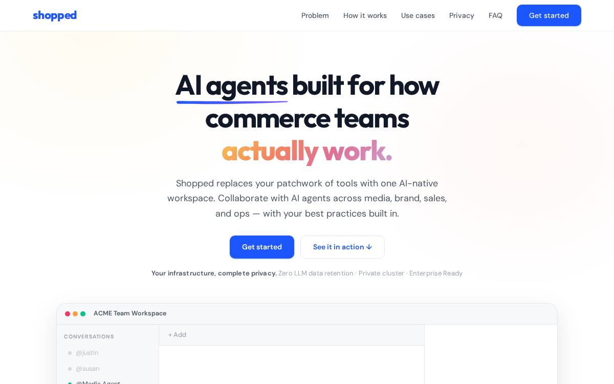 Shopped website preview