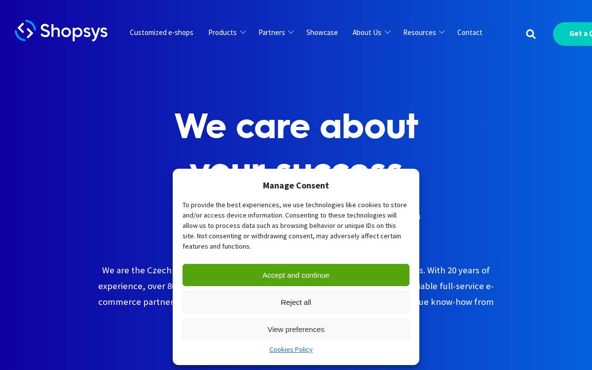 Shopsys website preview