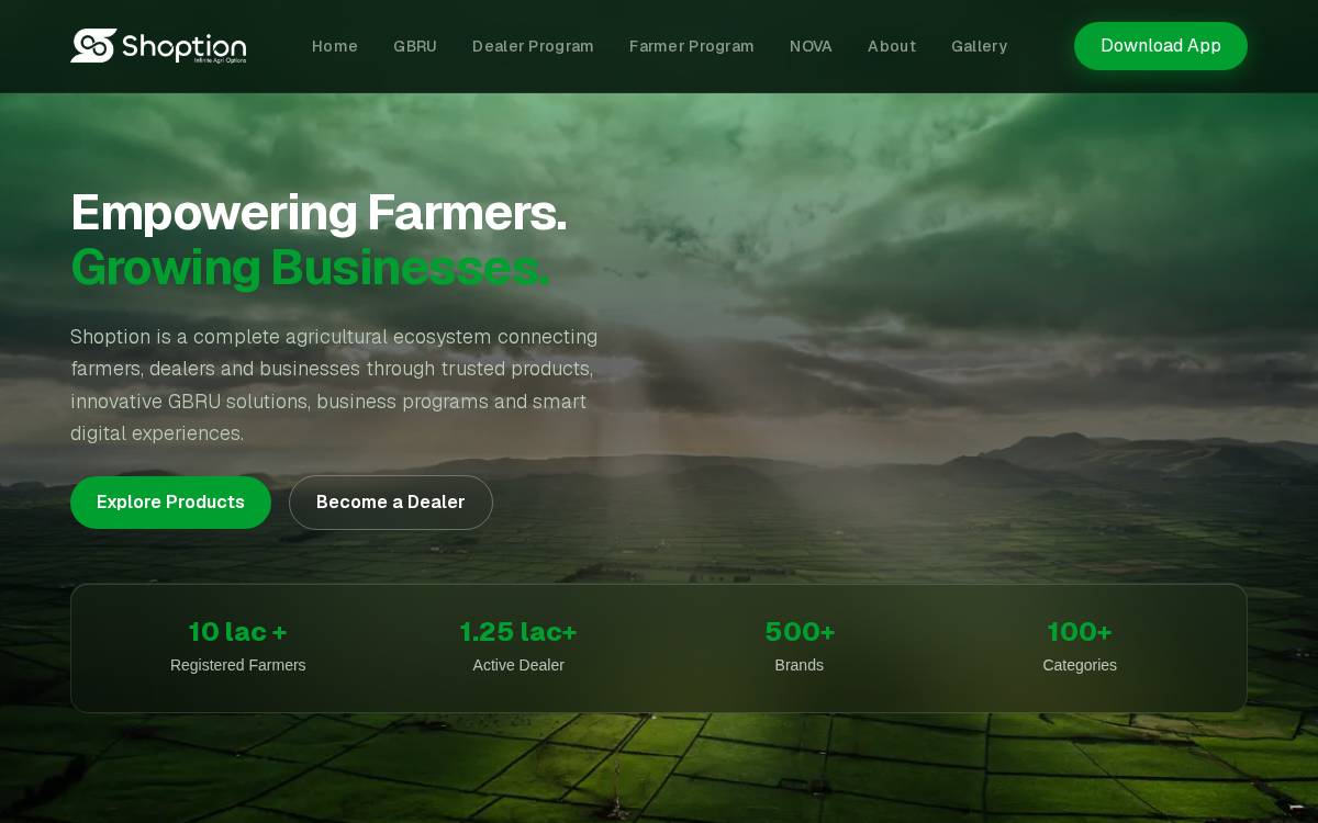 Shoption website preview