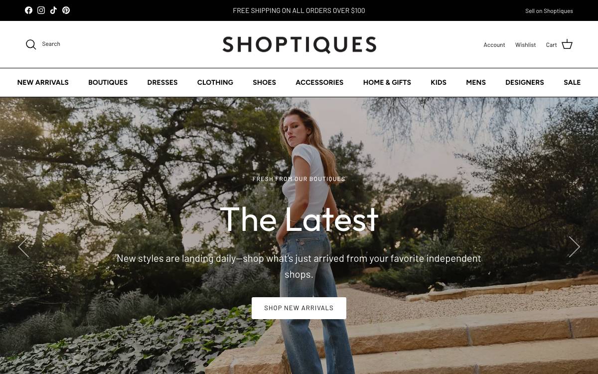 Shoptiques website preview
