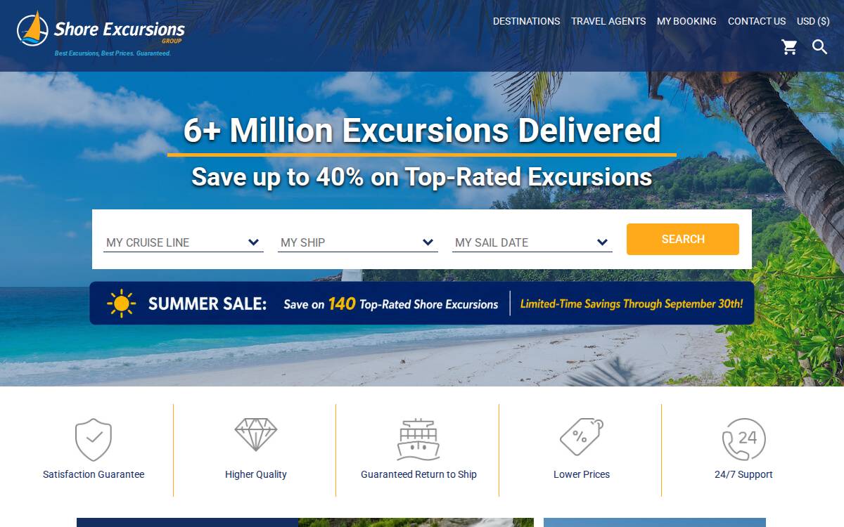 Shore Excursions Group website preview