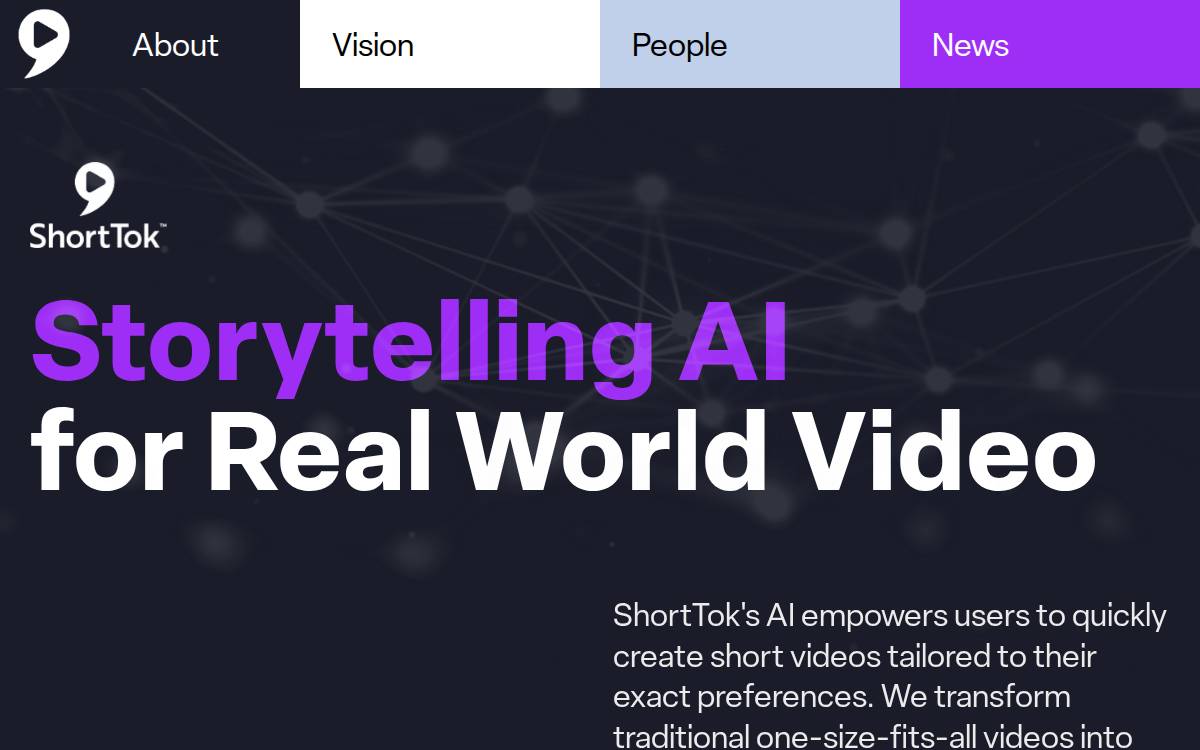 ShortTok website preview
