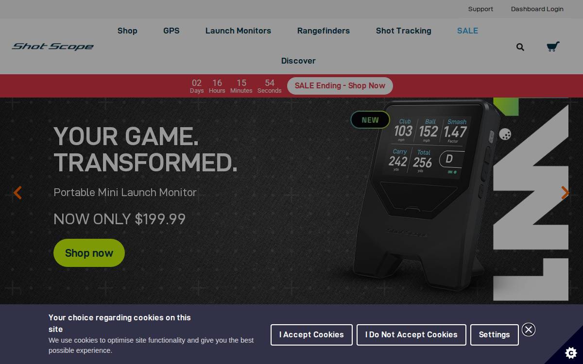 Shot Scope website preview