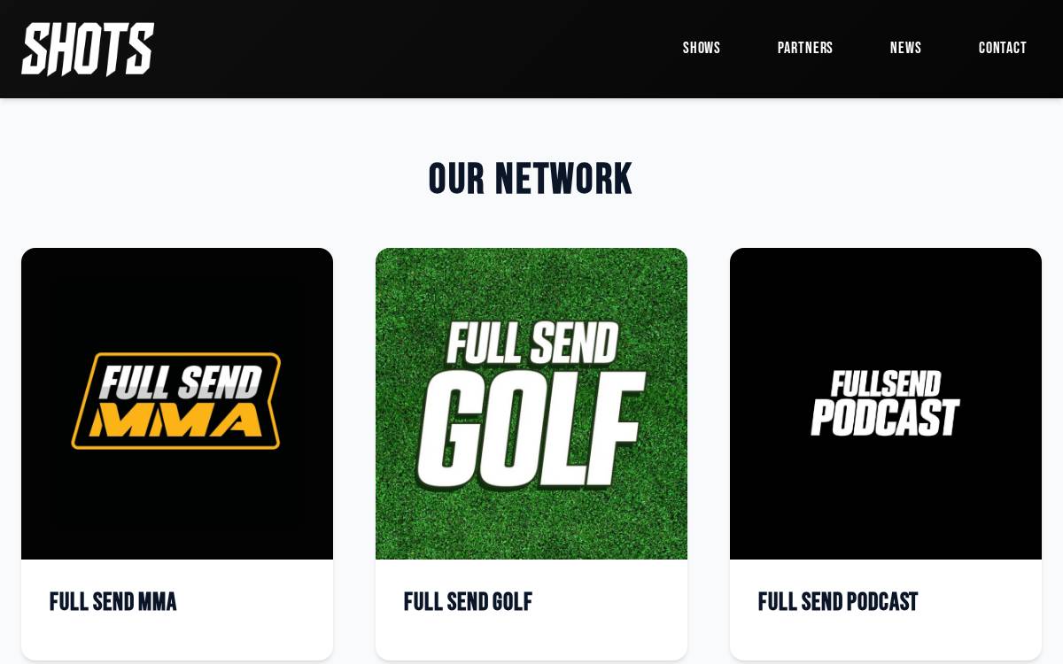 Shots Studios website preview