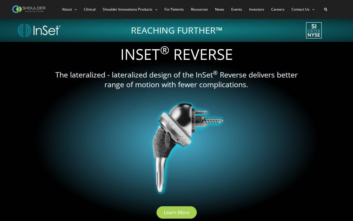 Shoulder Innovations website preview