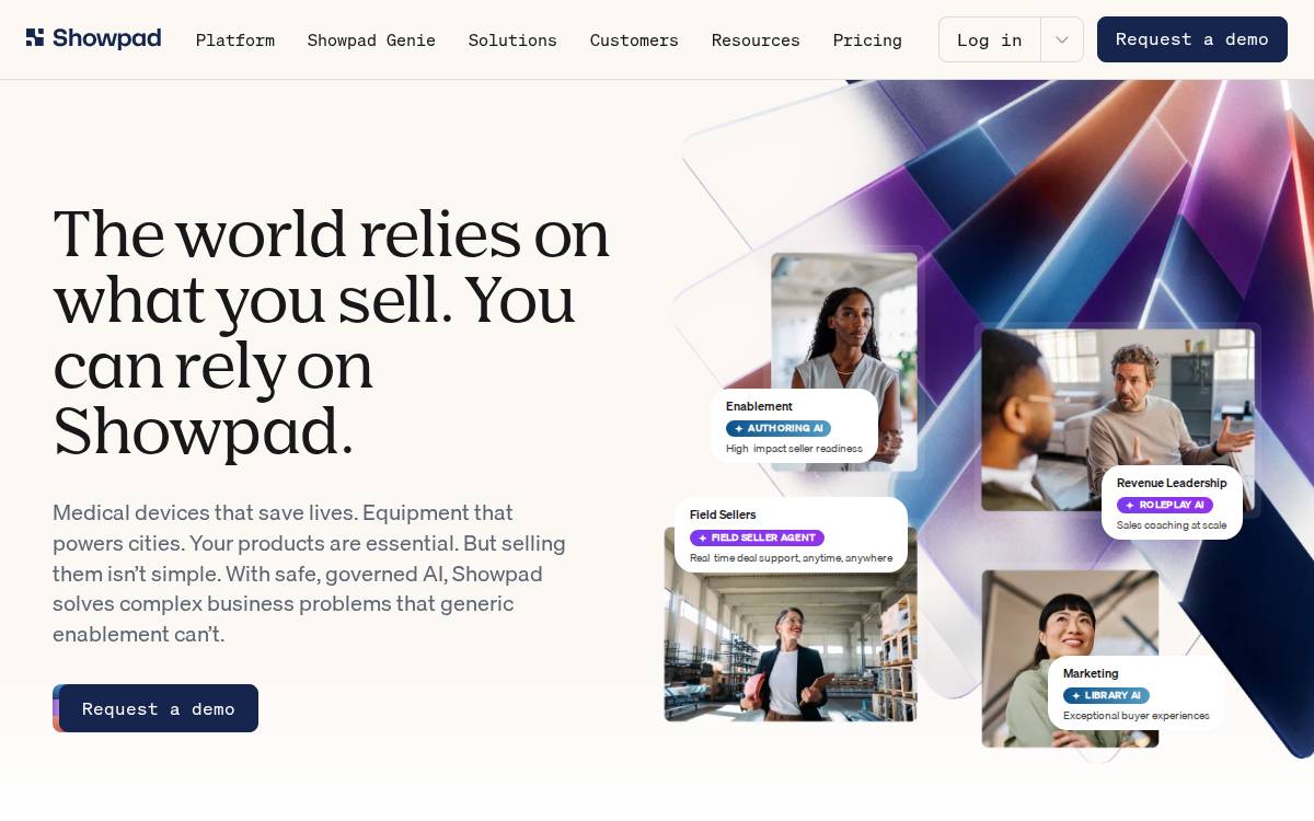 Showpad website preview