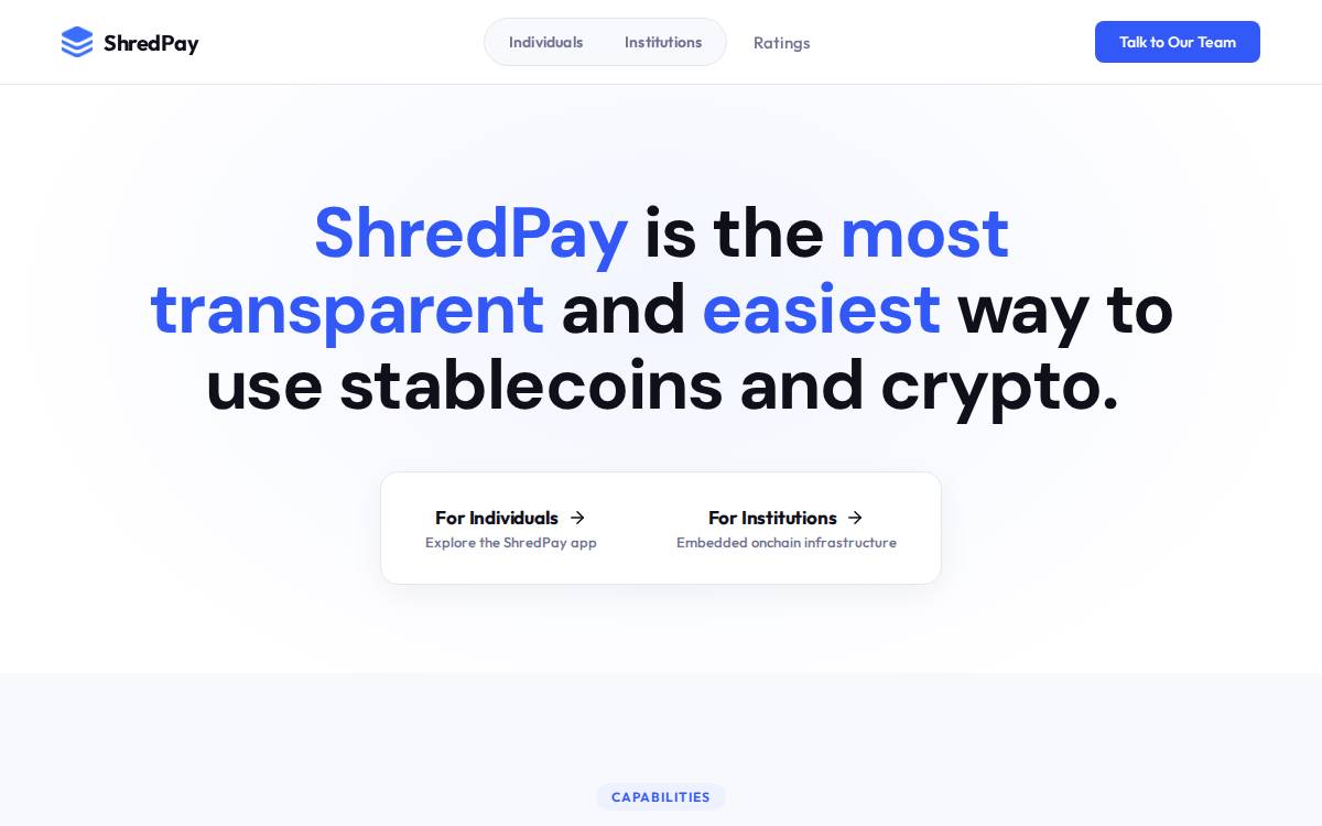 ShredPay website preview