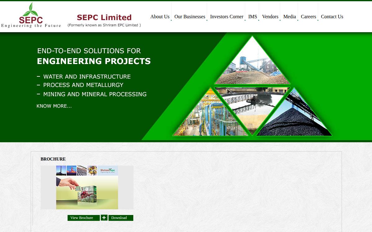 Shriram EPC website preview