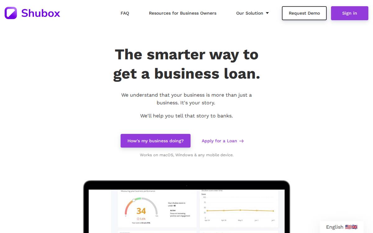 Shubox website preview