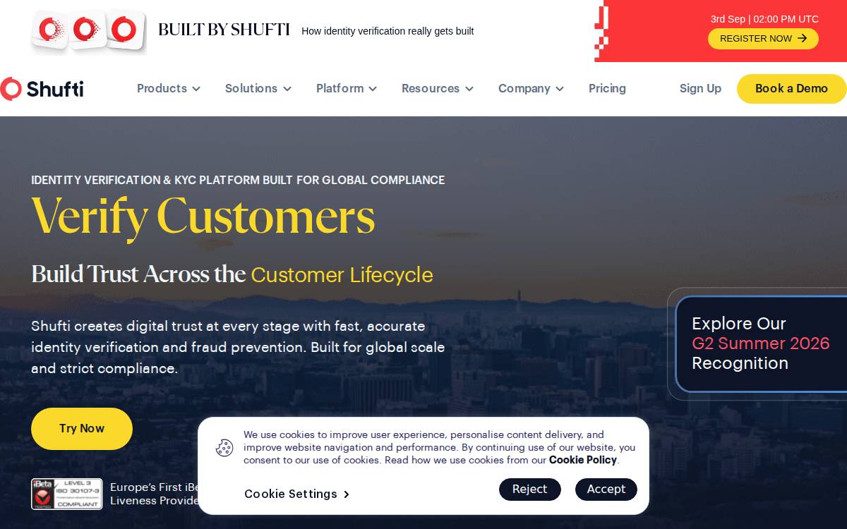 Shufti website preview