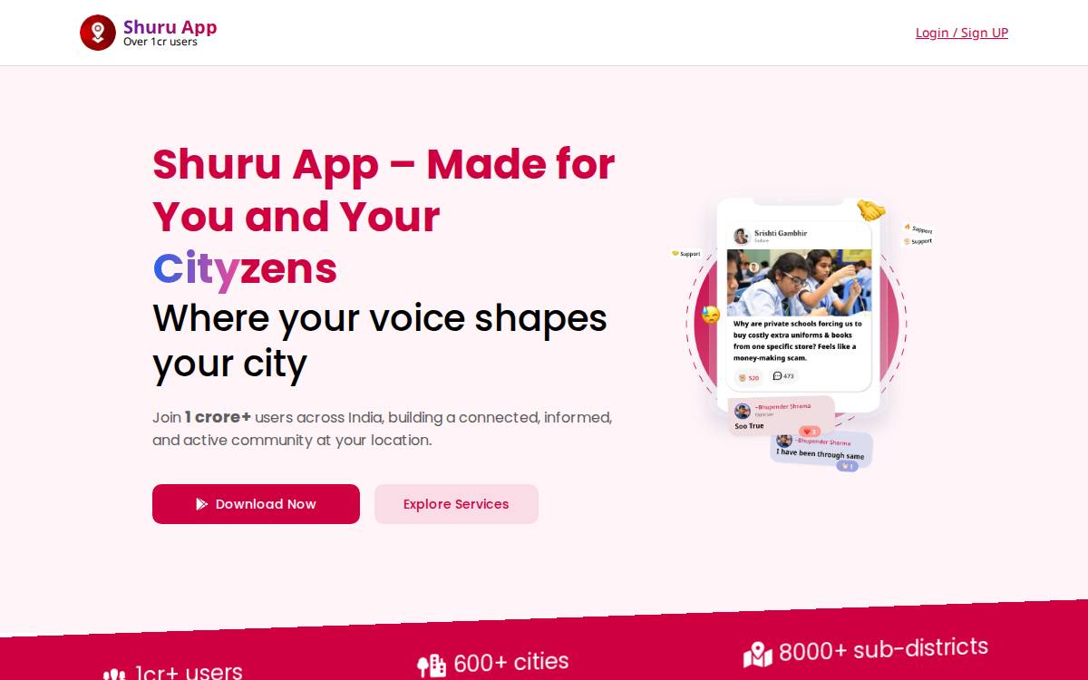 Shuru website preview