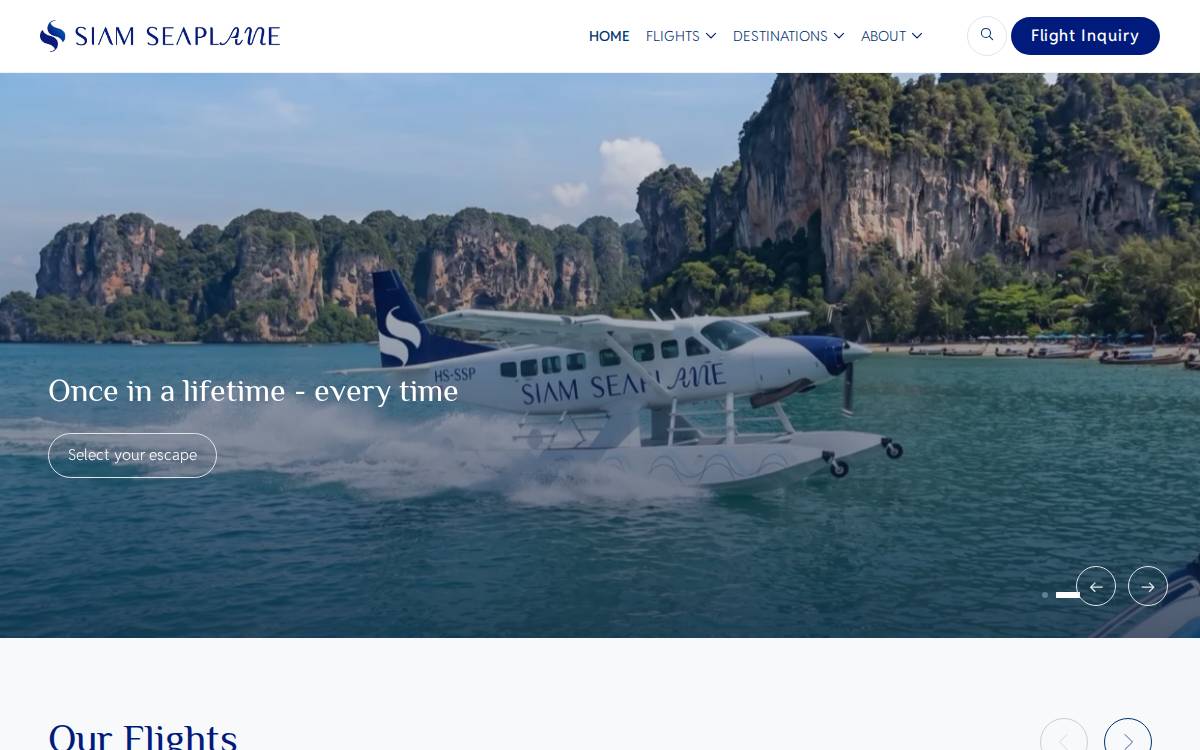 Siam Seaplane website preview
