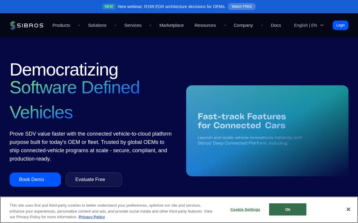 Sibros Technologies website preview